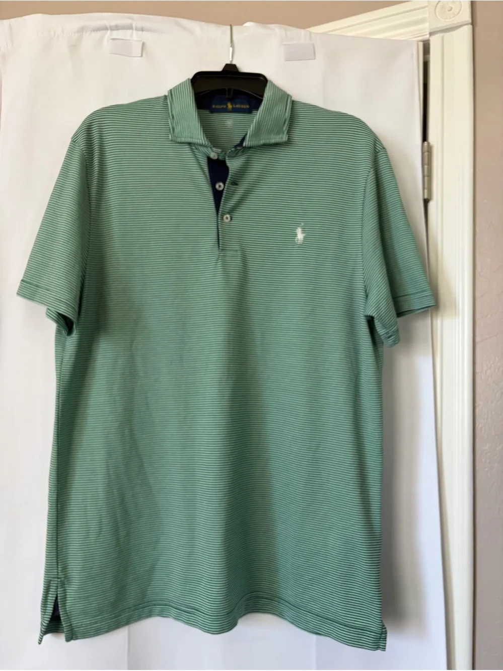 Ralph Lauren Pro Fit green striped polo shirt